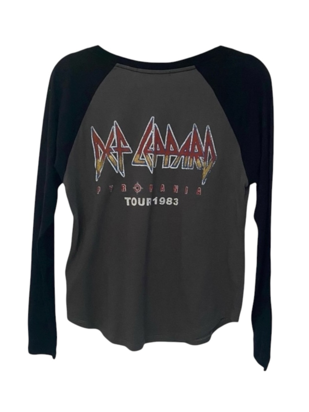 new Daydreamer 𓇽 Def Leppard Pyromania Raglan Rock Band Tee Shirt 𓇽 Graphite S - Picture 4 of 16